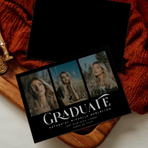 MODERN GRADUATE 3 Photo Graduation Announcement