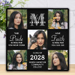 Modern Graduate 5 Photo Collage Graduation Plaque<br><div class="desc">Celebrate your graduate with these modern and elegant photo collage graduation plaque. Customize with 5 of your favorite senior or college photos, and personalize with monogram initial, name, graduating year, high school or college name. Inspirational quote: "Take Pride in how far you have come, Have Faith in how far you...</div>