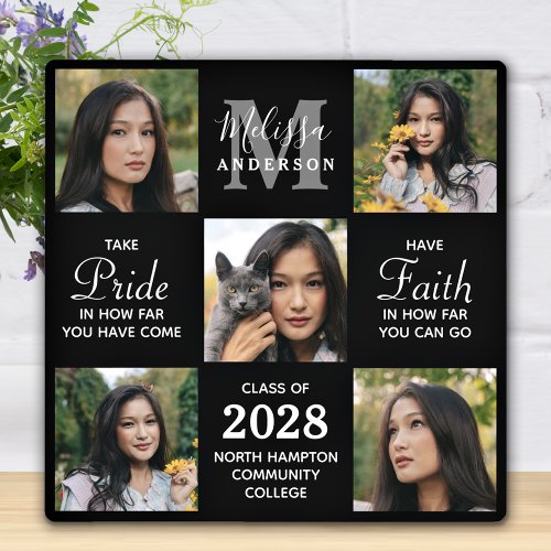 Modern Graduate 5 Photo Collage Graduation Plaque