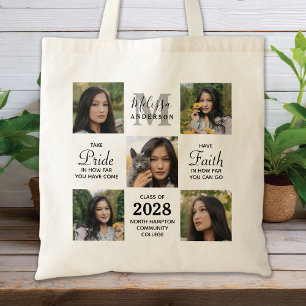 Modern Graduate 5 Photo Collage Graduation  Tote Bag