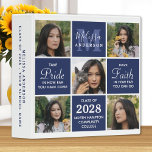 Modern Graduate 5 Photo Navy Blue Graduation 3 Ring Binder<br><div class="desc">Graduation Photo Album & Graduate Memory Book ~ modern and elegant photo collage graduation photo album. Customize with 5 of your favorite senior or college photos, and personalize with monogram initial, name, graduating year, high school or college initials. These unique trendy and stylish graduation binders will be a treasured keepsake....</div>
