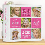 Modern Graduate 5 Photo Pink Scrapbook Graduation 3 Ring Binder<br><div class="desc">Graduation Photo Album & Graduate Memory Book ~ modern and elegant photo collage graduation photo album. Customize with 5 of your favorite senior or college photos, and personalize with monogram initial, name, graduating year, high school or college initials. These unique trendy and stylish graduation binders will be a treasured keepsake....</div>