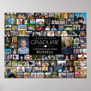 Modern Graduate 94 Photo Collage Display Poster