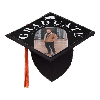 Modern Graduate Arch Photo Graduation Cap Topper | Zazzle