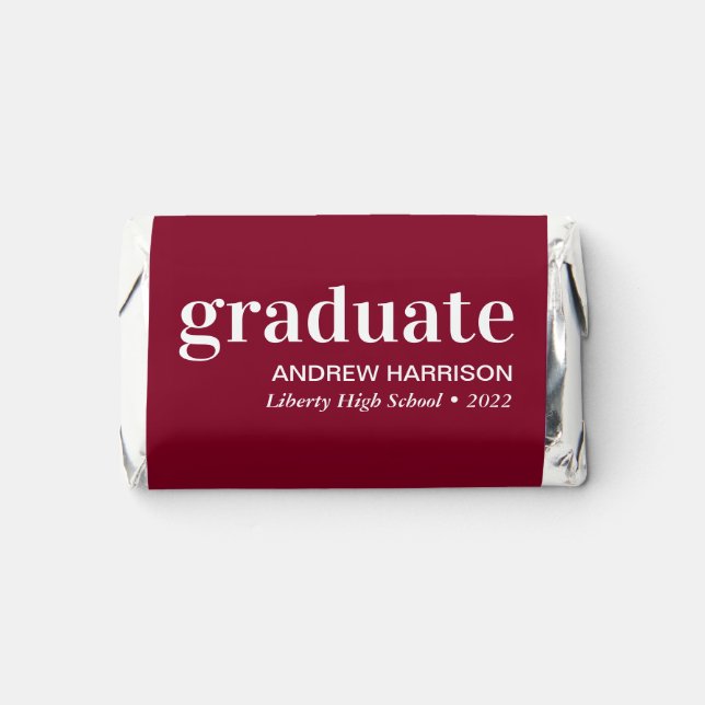 Modern Graduate Burgundy Hershey's Miniatures (Front)