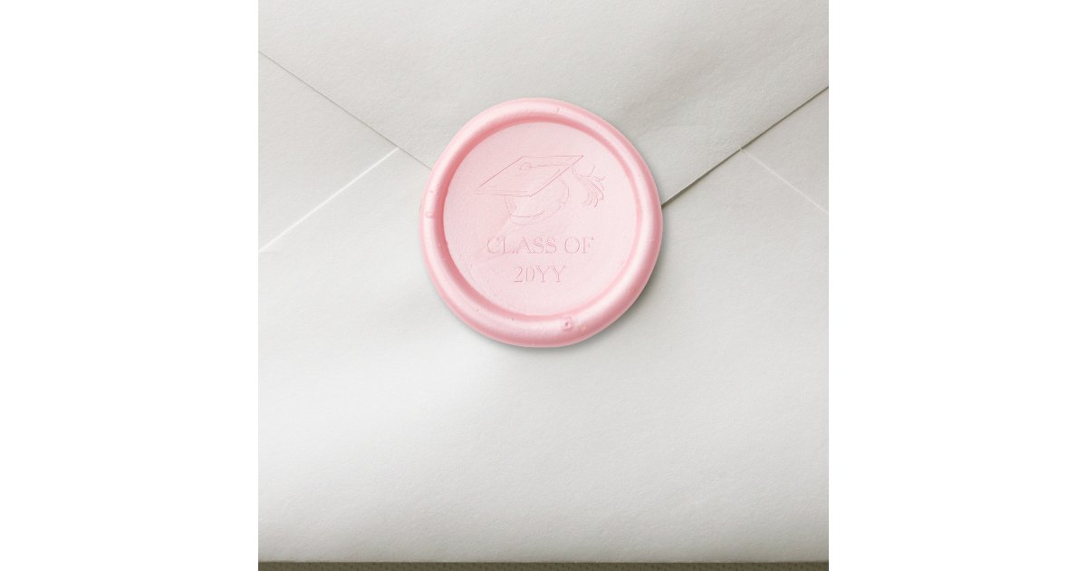 Modern Graduate Cap Class of Graduation Wax Seal Sticker | Zazzle