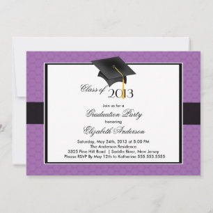 Modern Graduate Cap & Tassel Graduation Party Invitation