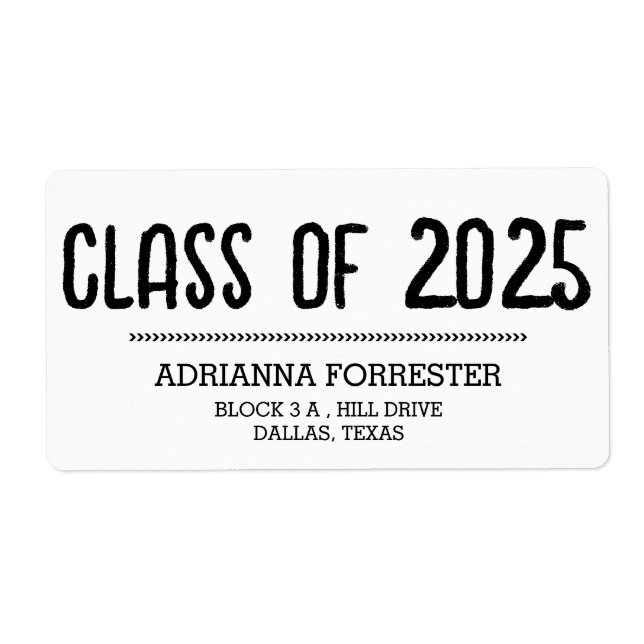 Modern Graduate Class of 2025  Label (Front)
