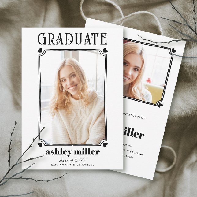 Modern GRADUATE Class Of 2026 graduation photo Invitation (Creator Uploaded)