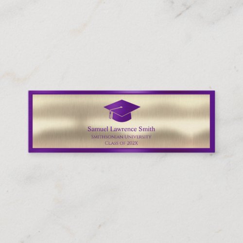 Modern Graduate Class of Name Insert Purple Gold 