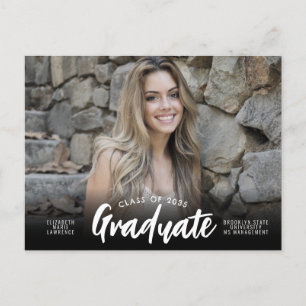 Modern Graduate Class of Year Photo Graduation Announcement Postcard