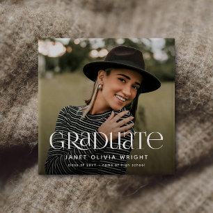 Modern Graduate Custom Photo Graduation Button