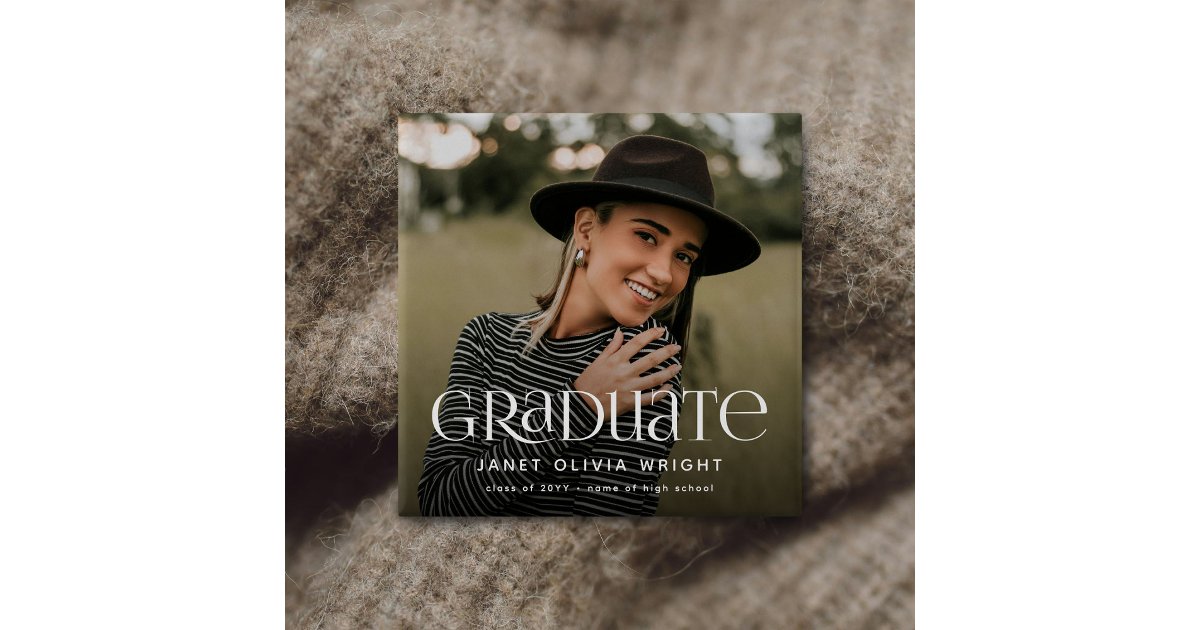 Modern Graduate Custom Photo Graduation Button | Zazzle