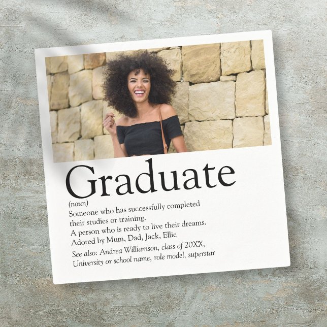 Modern Graduate Definition Photo Napkins (Modern Graduate Definition Photo Napkins)