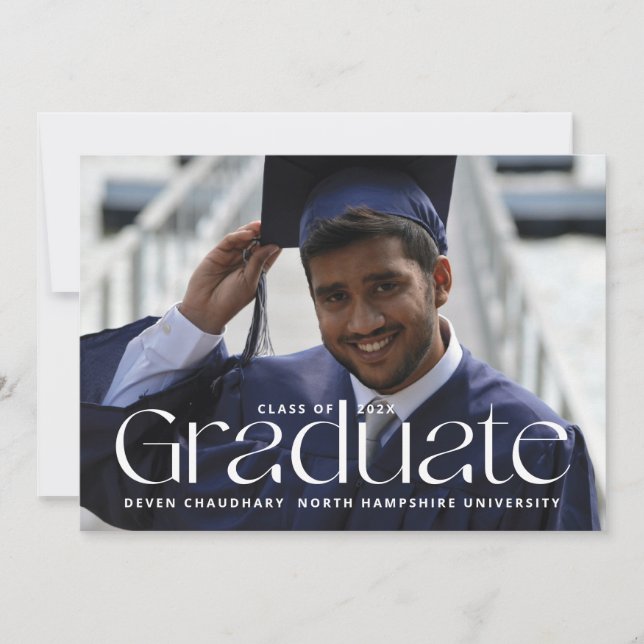 Modern Graduate Graduation Announcement Card (Front)