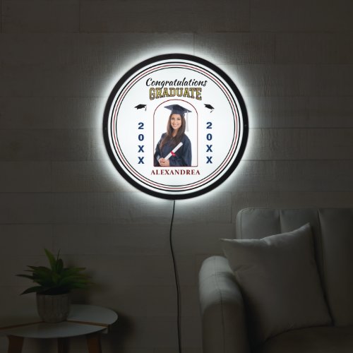 Modern Graduate Graduation Photo Custom  LED Sign