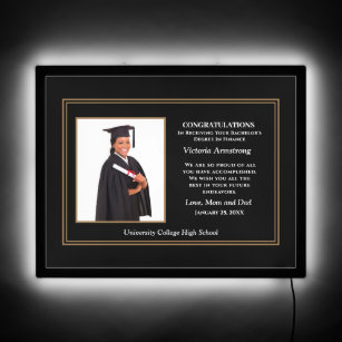 Modern Graduate Graduation Photo Personalize LED Sign