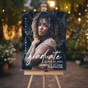 Modern Graduate Handwritten Script Photo Foam Board