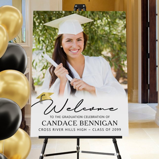 Modern Graduate Handwritten Script Welcome Photo Foam Board (Creator Uploaded)