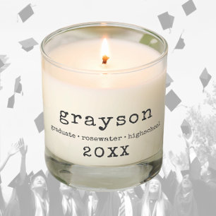 Modern Graduate Name Date Scented Candle