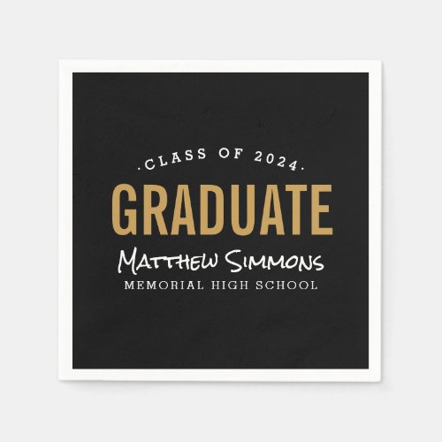 Modern Graduate Personalized Graduation Party Paper Napkins