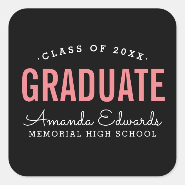 Modern Graduate Personalized Graduation Stickers