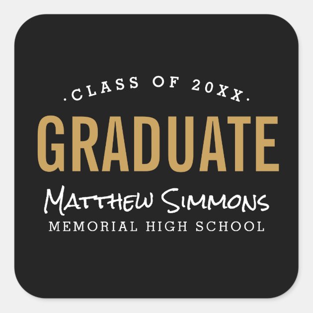 Modern Graduate Personalized Graduation Stickers