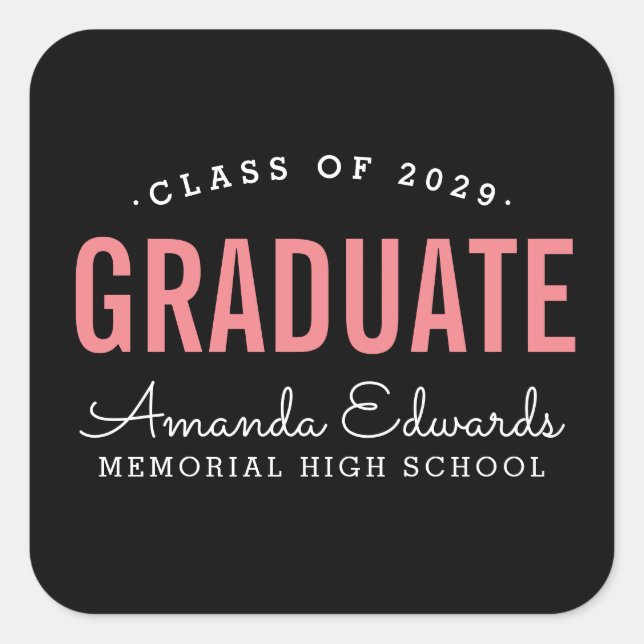 Modern Graduate Personalized Graduation Stickers (Front)