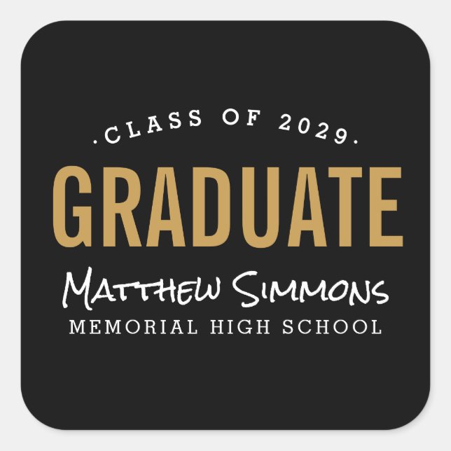 Modern Graduate Personalized Graduation Stickers (Front)