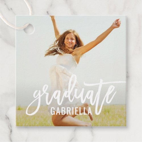 Modern Graduate Personalized Photo Graduation Favor Tags