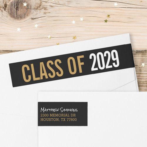 Modern Graduate Personalized Return Address Wrap Around Label