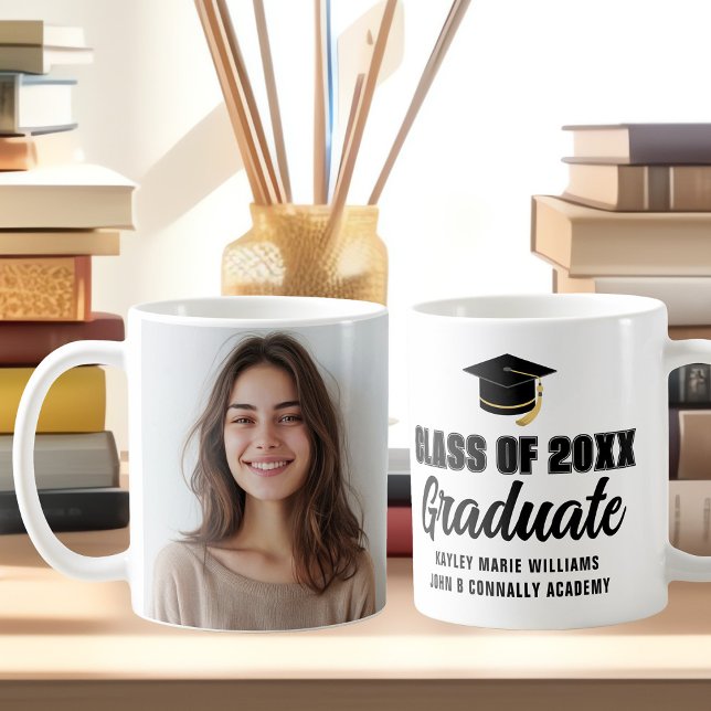 Modern Graduate Photo Class of 2026 Graduation Coffee Mug (Creator Uploaded)