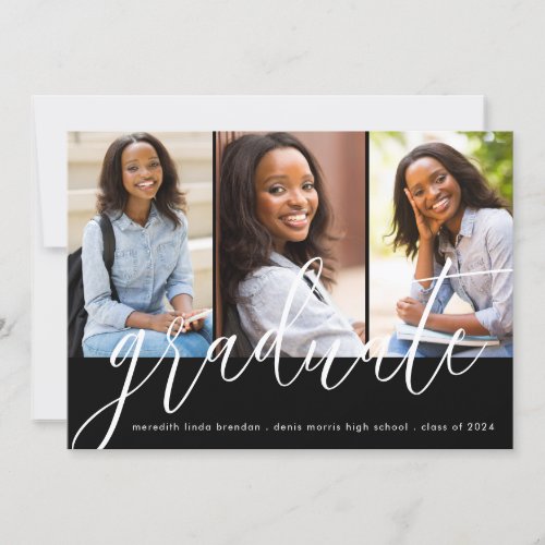 Modern Graduate Photo Collage Graduation Announcement