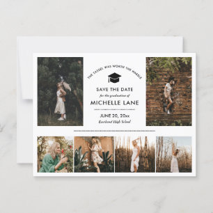Modern Graduate Photo Collage Save The Date  Postcard