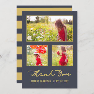 Modern Graduate photo collage thank you Announceme Announcement