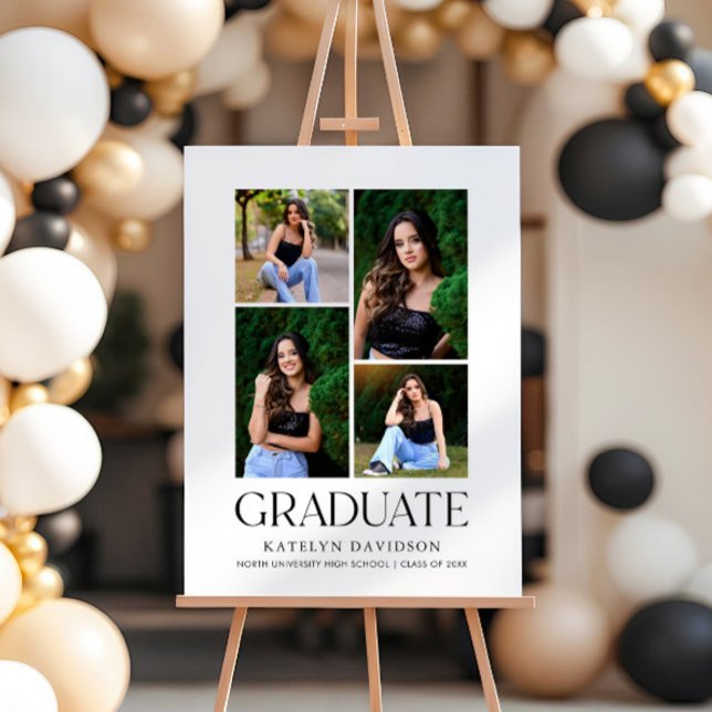 Modern Graduate Photo Collage Welcome Foam Board (Creator Uploaded)