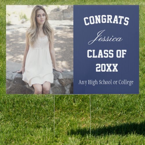 Modern Graduate Photo Congrats Graduation Yard  Si Sign