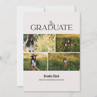 Modern Graduate Photo Display Announcement Card