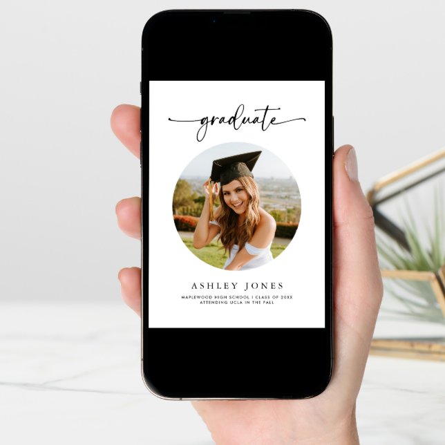Modern Graduate Photo Graduation Announcement (Front Digital)