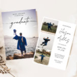 Modern Graduate Photo Graduation Announcement<br><div class="desc">Introduce your graduation with distinction using our Modern Graduate Photo Graduation Announcement. This unique grad invitation combines a handwritten script with a stylish photo layout, perfect for high school or college graduates of the classes of 2023 or 2024. Whether it's for a teen boy or girl, this announcement allows you...</div>
