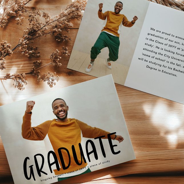 Modern GRADUATE photo graduation Announcement (Creator Uploaded)
