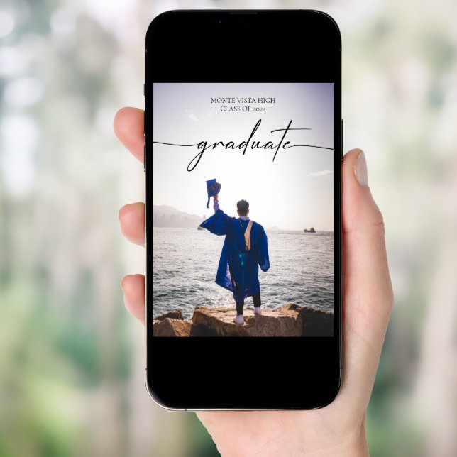 Modern Graduate Photo Graduation Announcement (Front Digital)