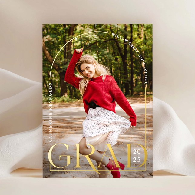 Modern Graduate Photo Graduation Announcement FOIL (Creator Uploaded)