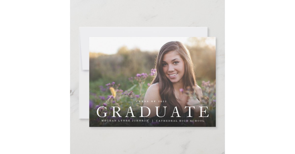 Modern Graduate Photo Graduation Party Invitation | Zazzle