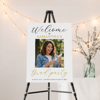 Modern Graduate Photo Graduation Party Welcome Foam Board