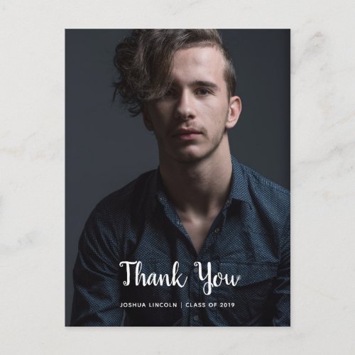 Modern Graduate Photo Graduation Thank you Postcard