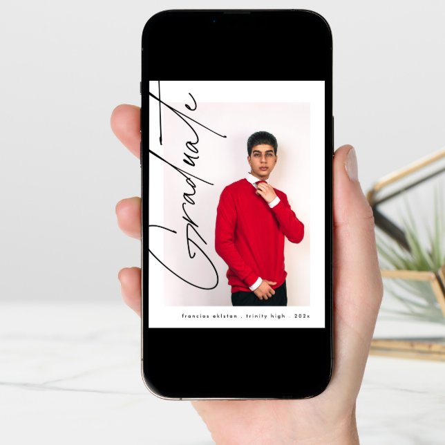 Modern Graduate Photo High School Graduation Announcement (Front Digital)