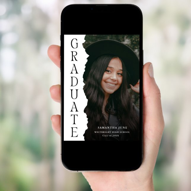 Modern Graduate Photo Magazine Graduation Party Invitation (Front Digital)