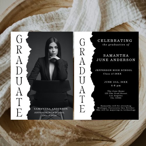 Modern Graduate Photo Magazine Graduation Party Invitation