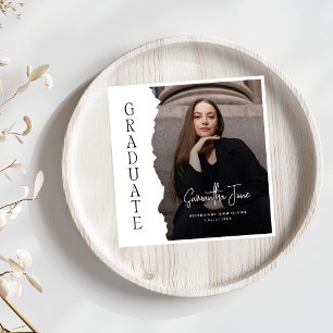 Modern Graduate Photo Magazine Graduation Sign Napkins